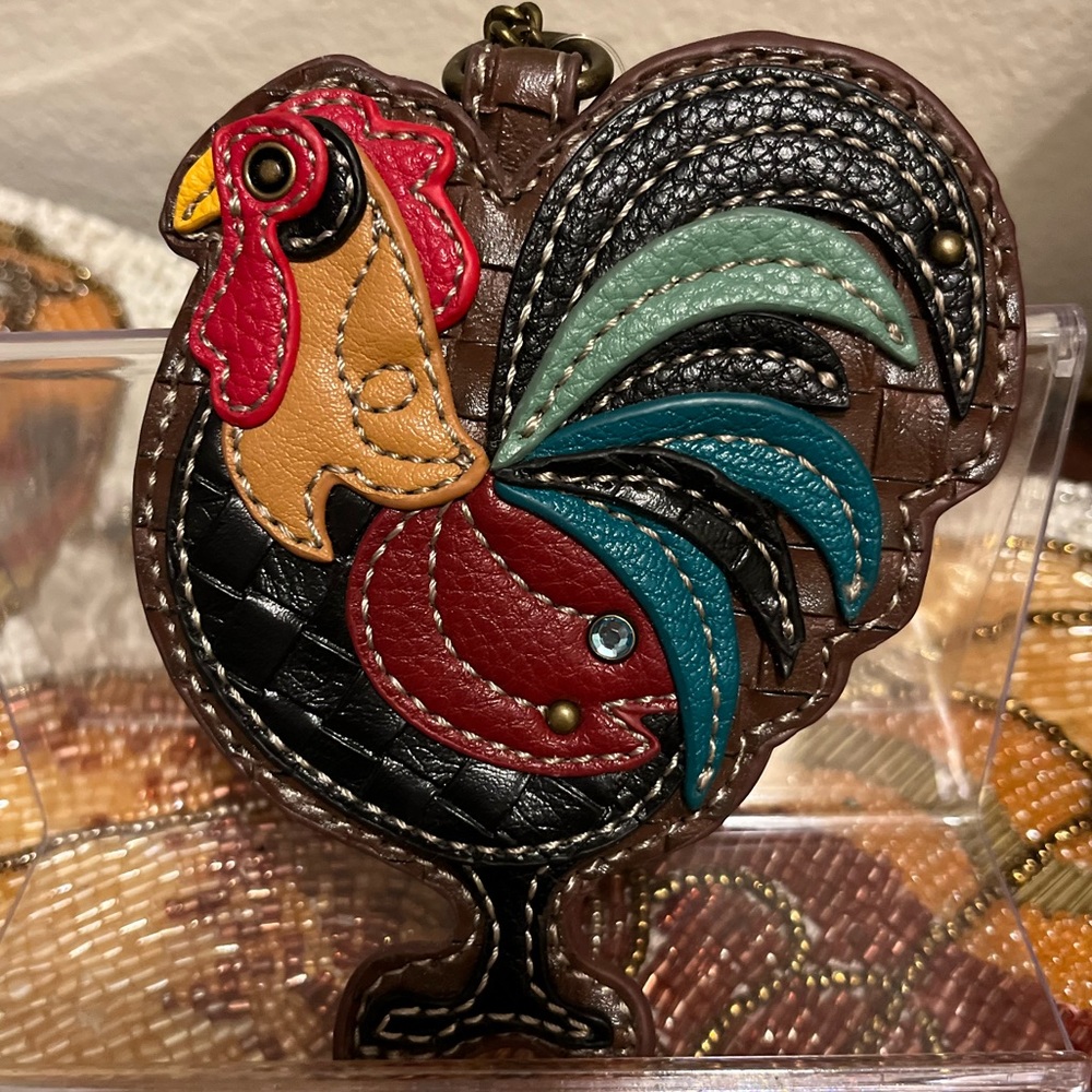 Chala Colorful Rooster Key Fob & Coin Purse. NWT